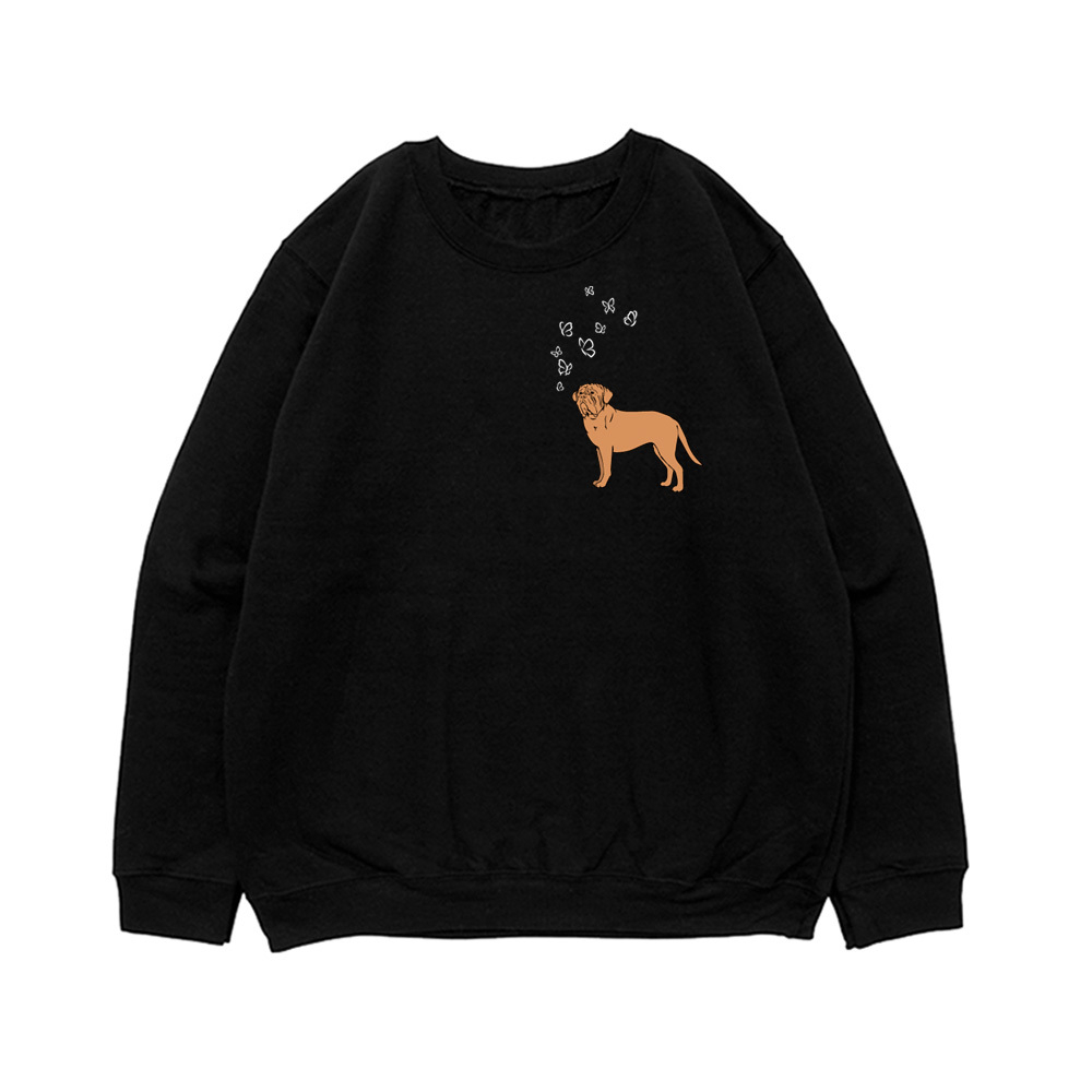 Свитшот "Бордоский дог и бабочки"