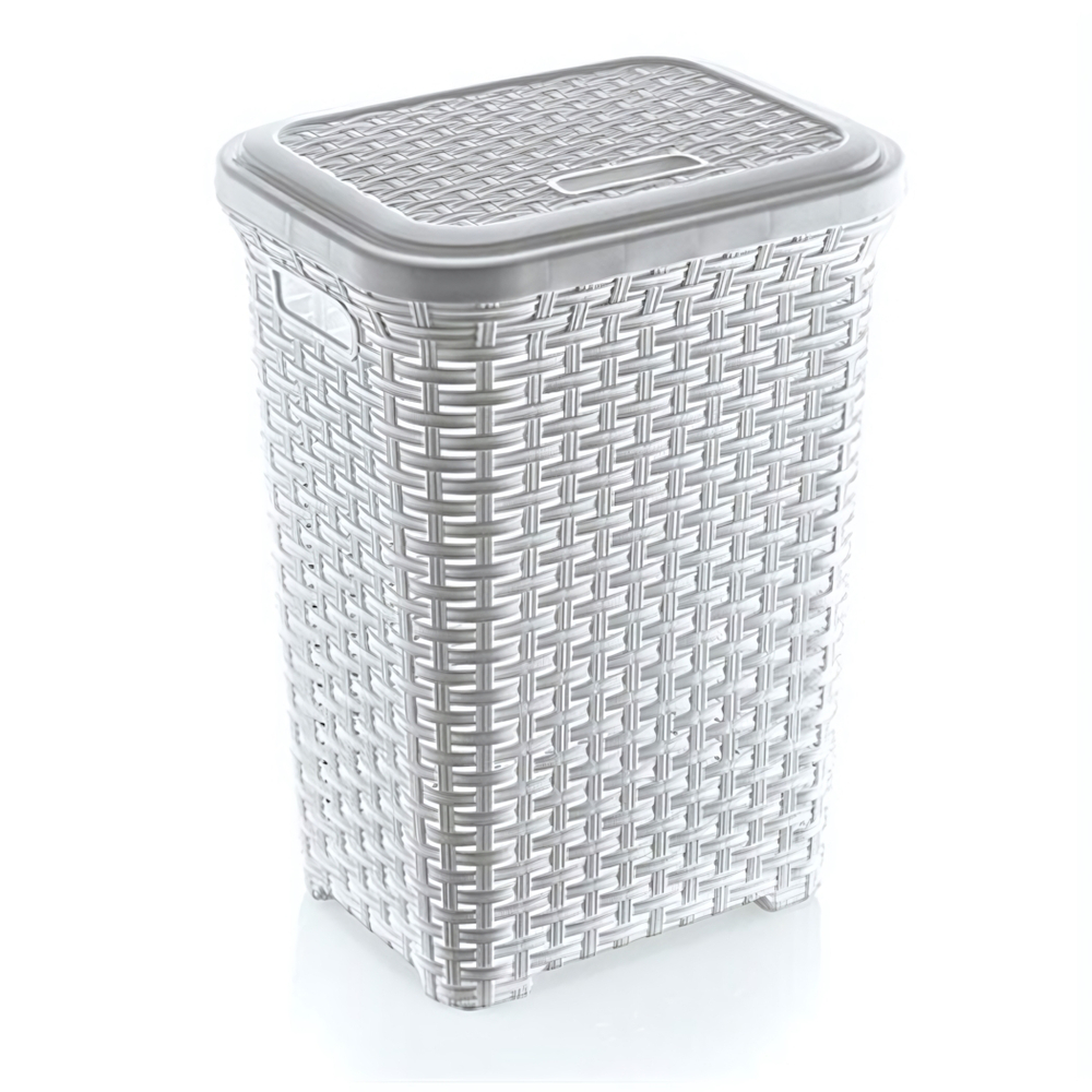Корзина для белья Плетеная 50 лт белый