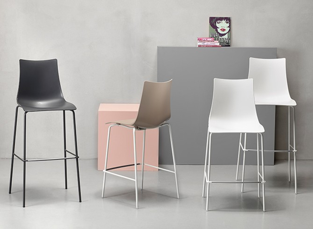 Стул барный пластиковый Scab Design Zebra Technopolymer, антрацит