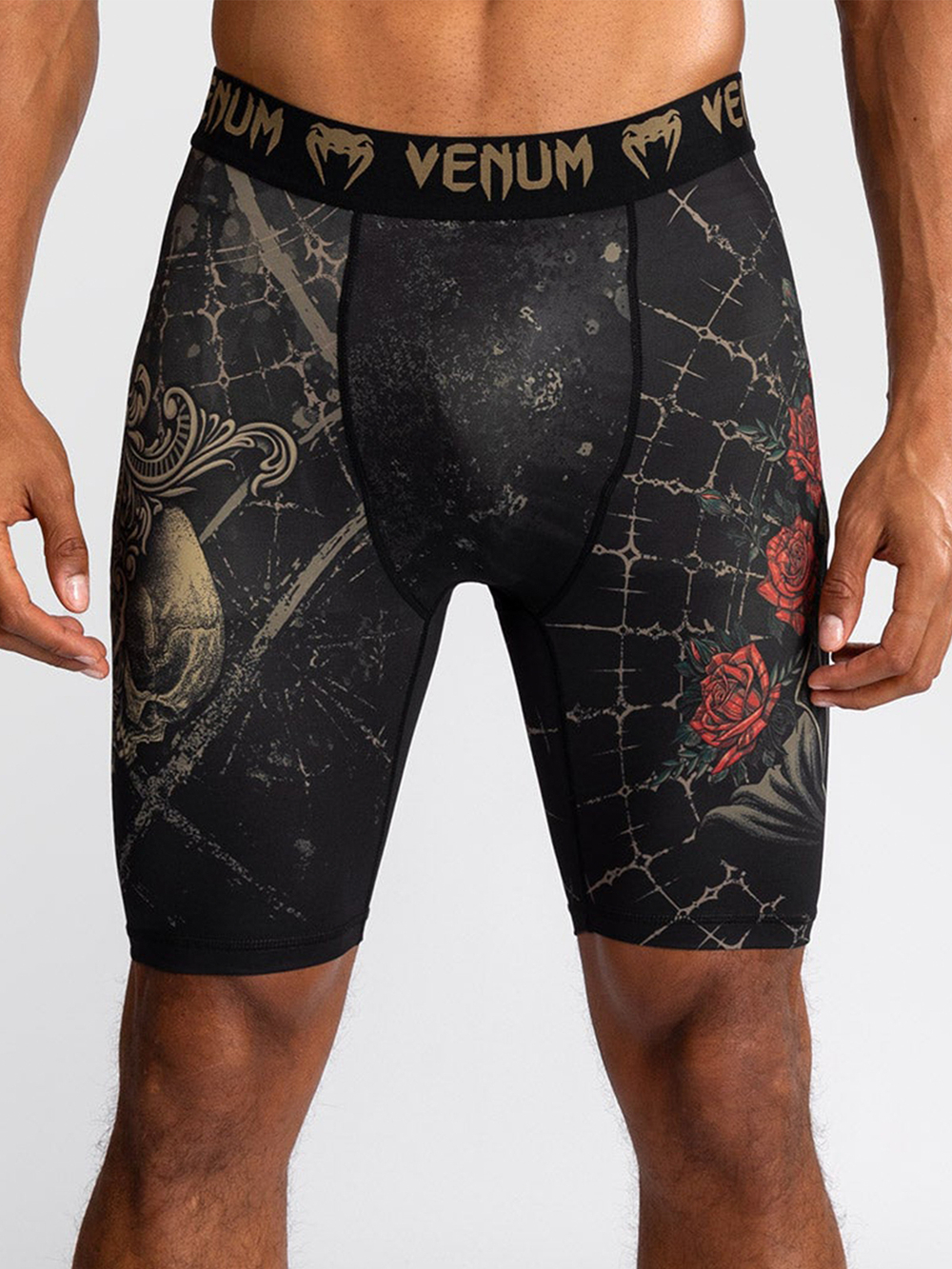 Шорты компрессионные Venum Santa Muerte 5.0 Deep Black/Gold