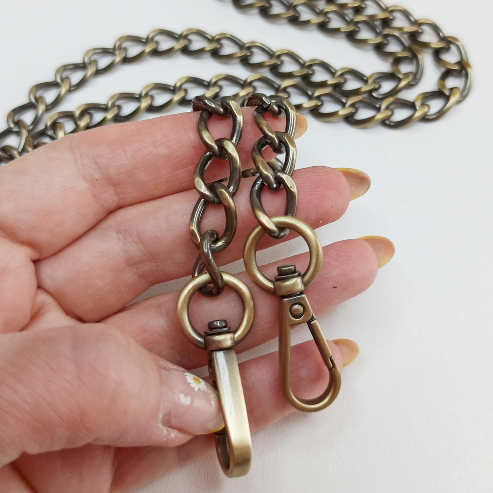 Ручка цепь с карабинами Антик 13*9