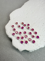 Шатоны 4 мм, Розовый радужный в серебре, 25 шт