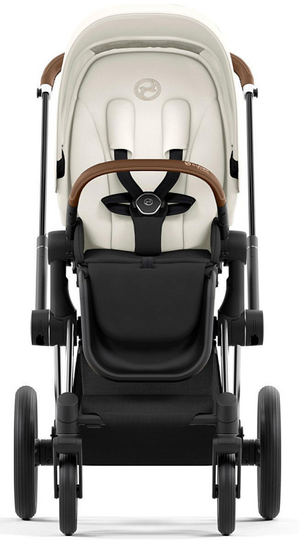 Коляска 3 в 1 Cybex Priam IV Chrome Brown complete и автокресло Aton S2 i-Size Ocean Blue Off White