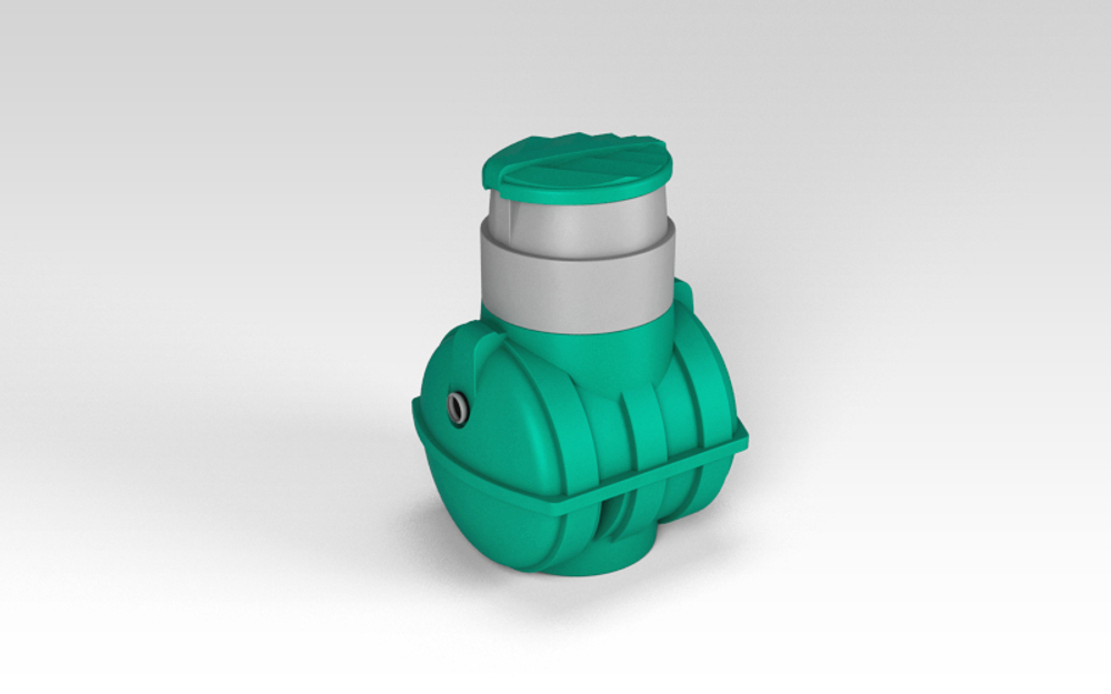Септик отстойного типа ЭкоПром Rostok Мини 1000 л. горизонтальный / 300 л. в сутки / 1-3 чел. / самотечный сброс (128x110x176см;65кг;зеленый) - арт.555762