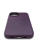 Кожаный чехол Leather Case iPhone 15, Dark Cherry Темно-фиолетовый