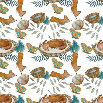 корги в гнезде