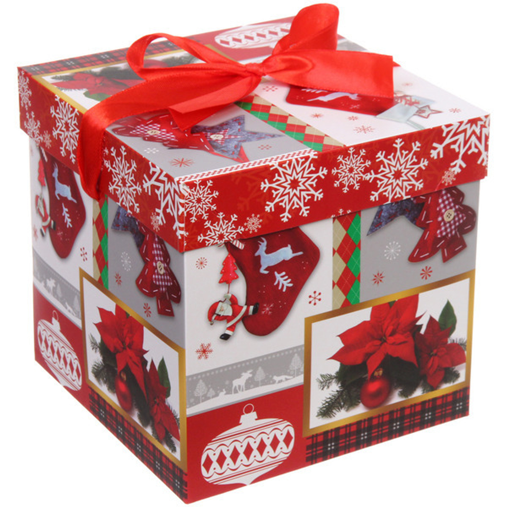 Коробка подарочная «Зимняя история» 10*10*10 см