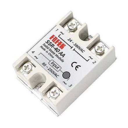 Однофазное твердотельное реле SSR-40 AA вход (управление) 80-250 VAC / выход (нагрузка) 24-380 VAC