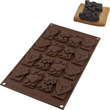 Форма для запекания Silikomart Forma do czekoladek Sf196 Choco Tags In Love, круглая, силикон