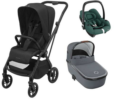 Детская коляска Maxi-Cosi Leona² Oria 3 в 1 с автокреслом CabrioFix Essential green 1204390110 Twillic Black/1507050110 Essential Grey