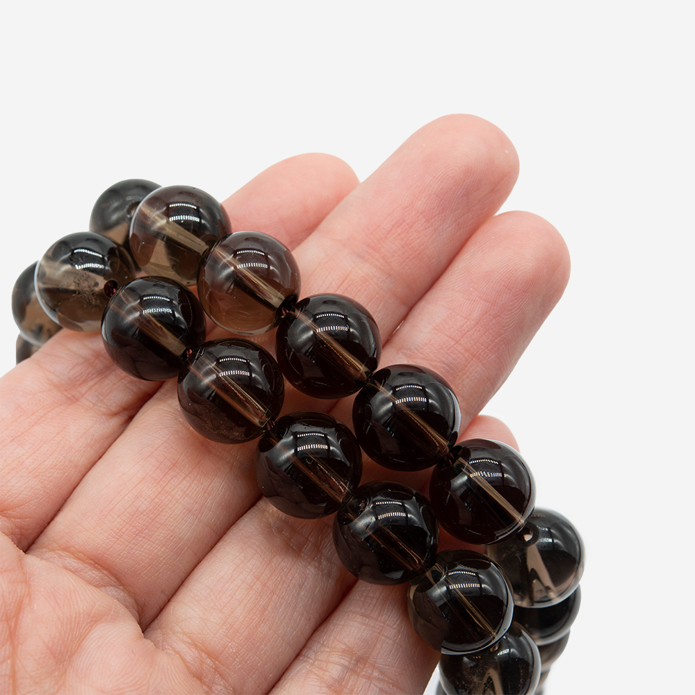Раухтопаз (дымчатый кварц) натуральный, бусины в форме шара 12мм