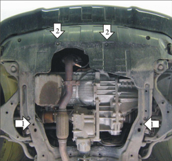 Защита картера двигателя, КПП. 2 мм, Сталь. для Hyundai Tucson 2004-2010, Motodor.70917