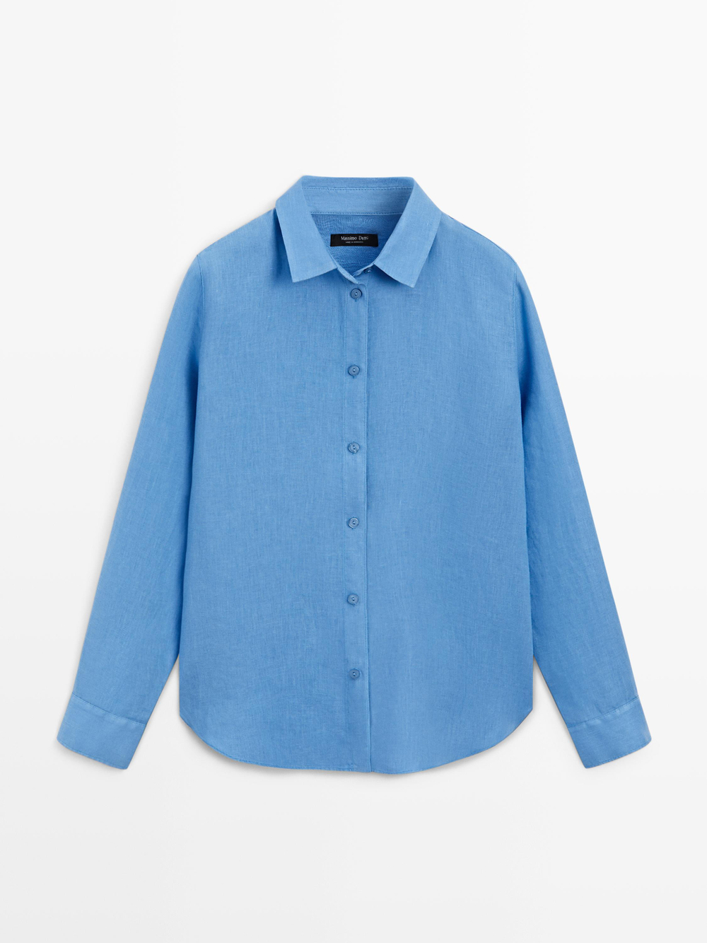 Massimo Dutti Свободная рубашка из 100% льна, индиго