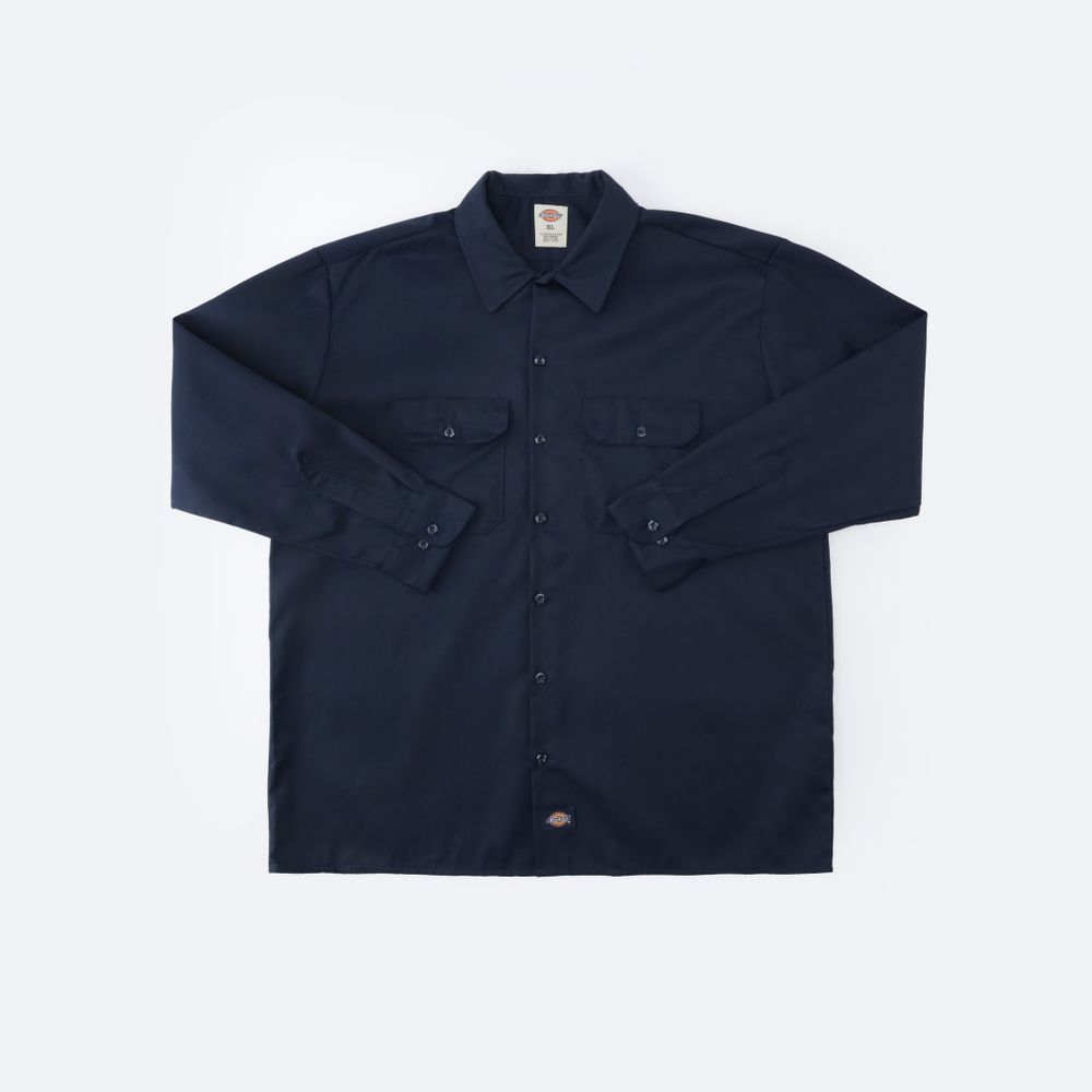 Рубашка Dickies Long Sleeve Work Shirt (dark navy)