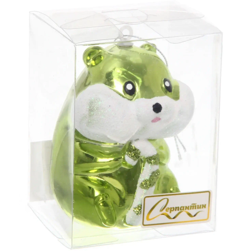 Ёлочная игрушка «Милый бурундук» 5.5*6*8.5 cм, Салатовый