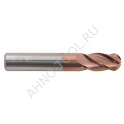Фреза твердосплавная сферическая 12мм (L=75, l=24, хв=12) Z4 35° по стали, нерж., чугуну BRGM-4B-R6.