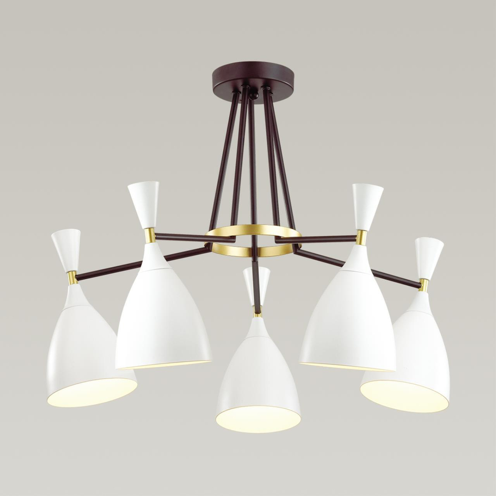 4494/5C MODERNI LN20 000 белый, черный, золотой Люстра потолочная E14 5*60W 220V OLIVER