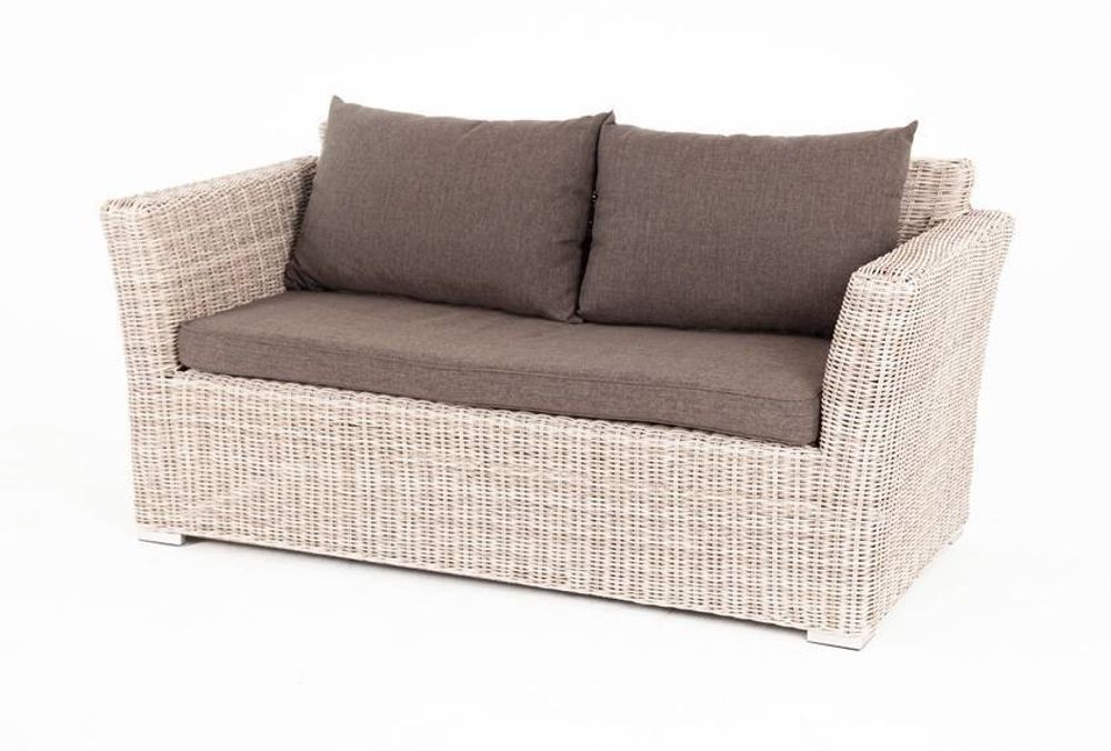 "Капучино" диван из искусственного ротанга двухместный, цвет бежевый
