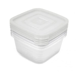 Контейнер для продуктов (СВЧ) Унико квадратный 0,45л набор 4шт. С216 (комплект 18 шт)