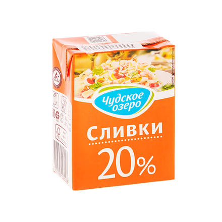 Сливки Чудское озеро 20% 200 гр