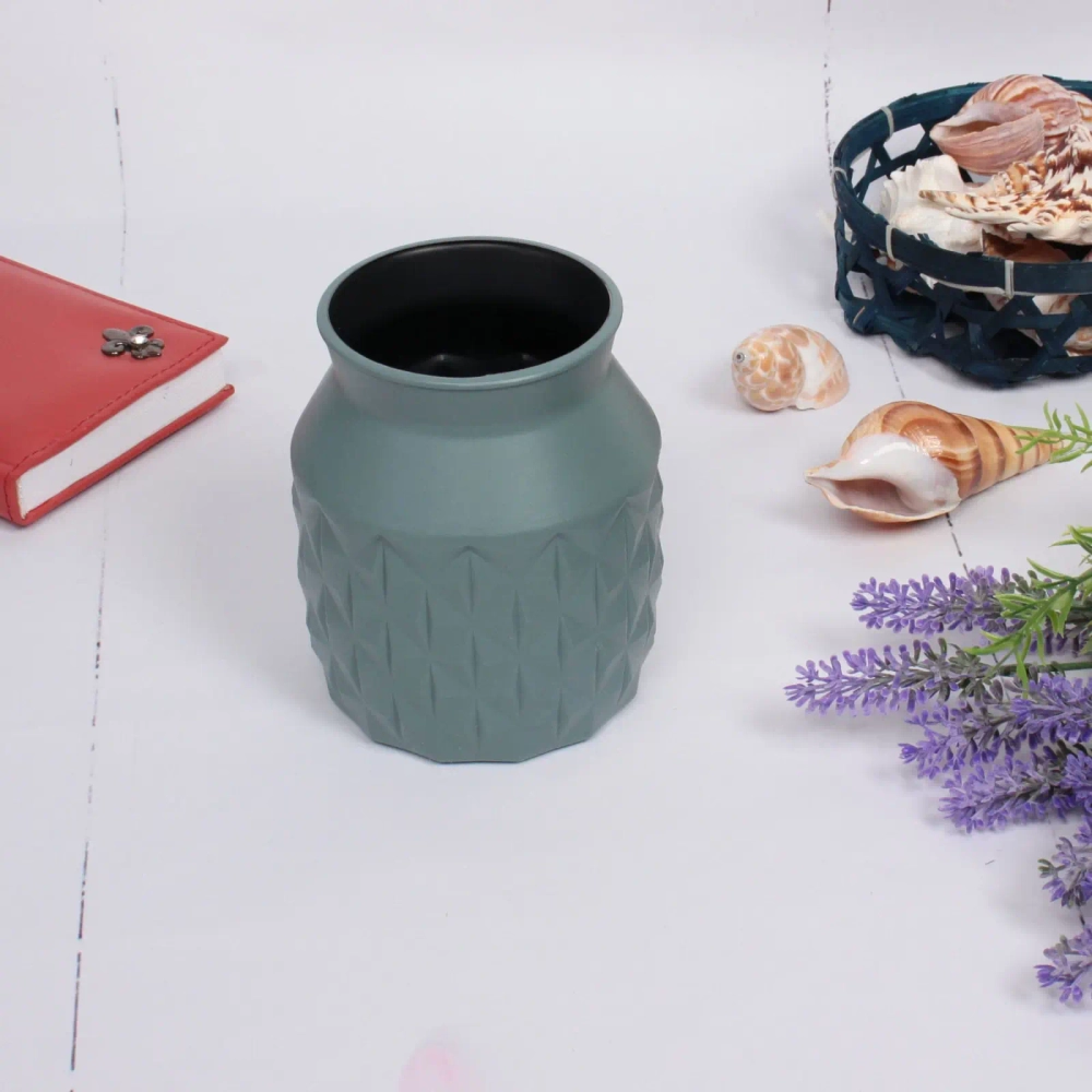 Ваза из пластика «Marlen-Элли» 0,8л 12,5*9,5см цвет морская волна