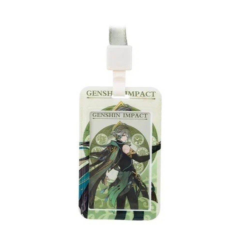 Бейдж на шнурке Basir вертикальный, 110*68 мм, аниме, 4 рисунка ассорти