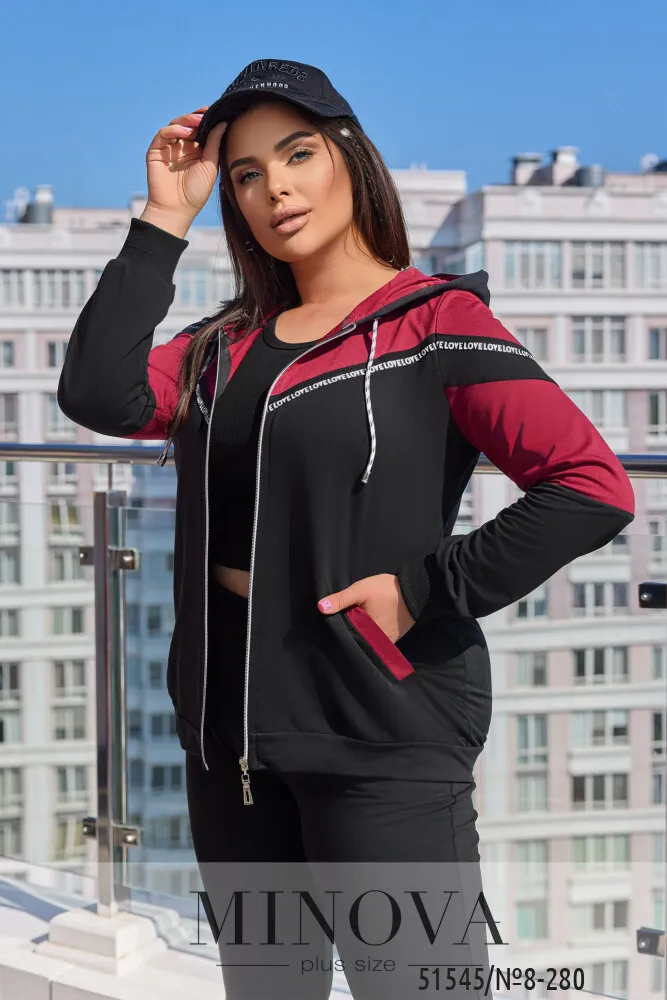 Костюм 8-280-черный-бордовий Minova