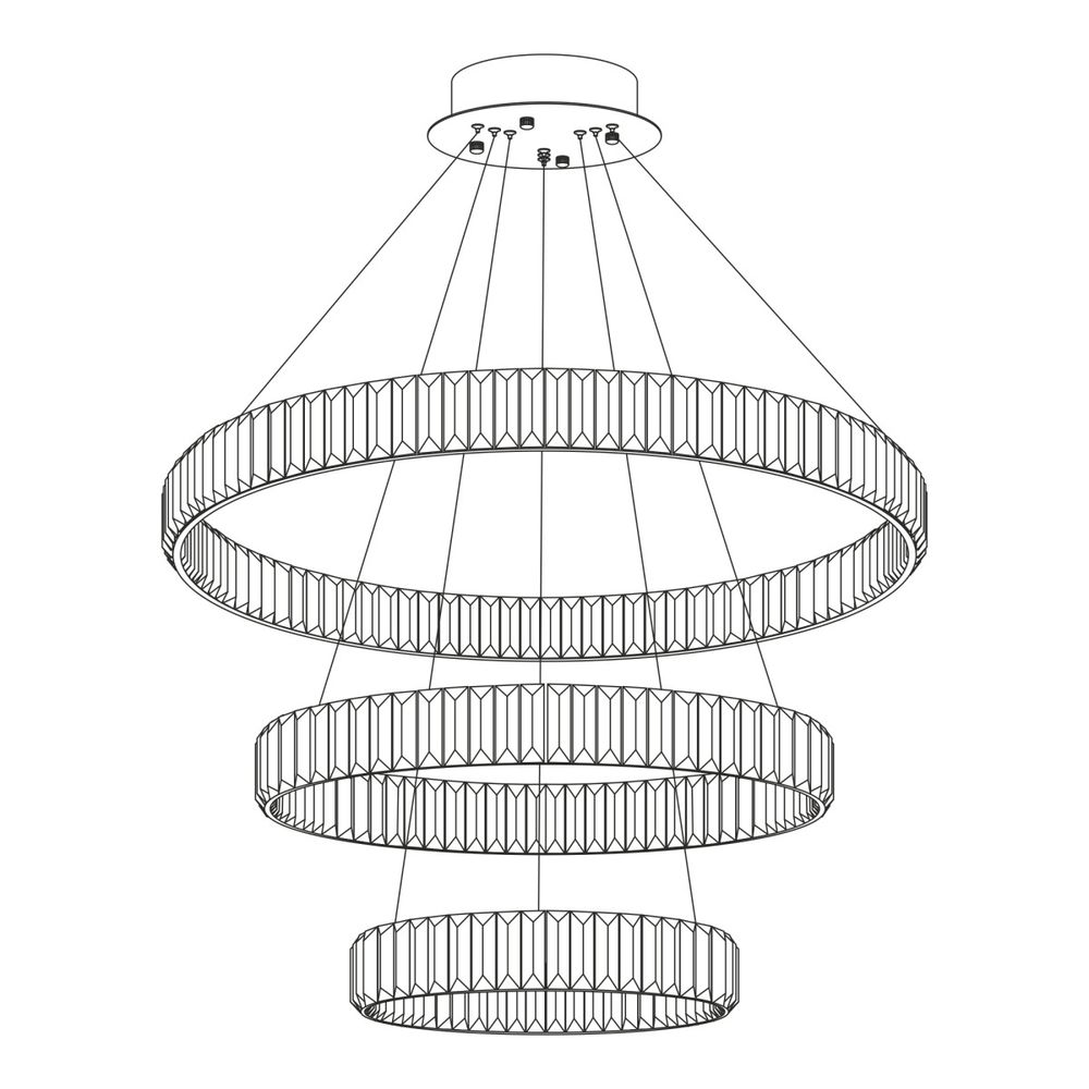 Citilux Чезаре CL338381 LED Люстра хрустальная с пультом Хром