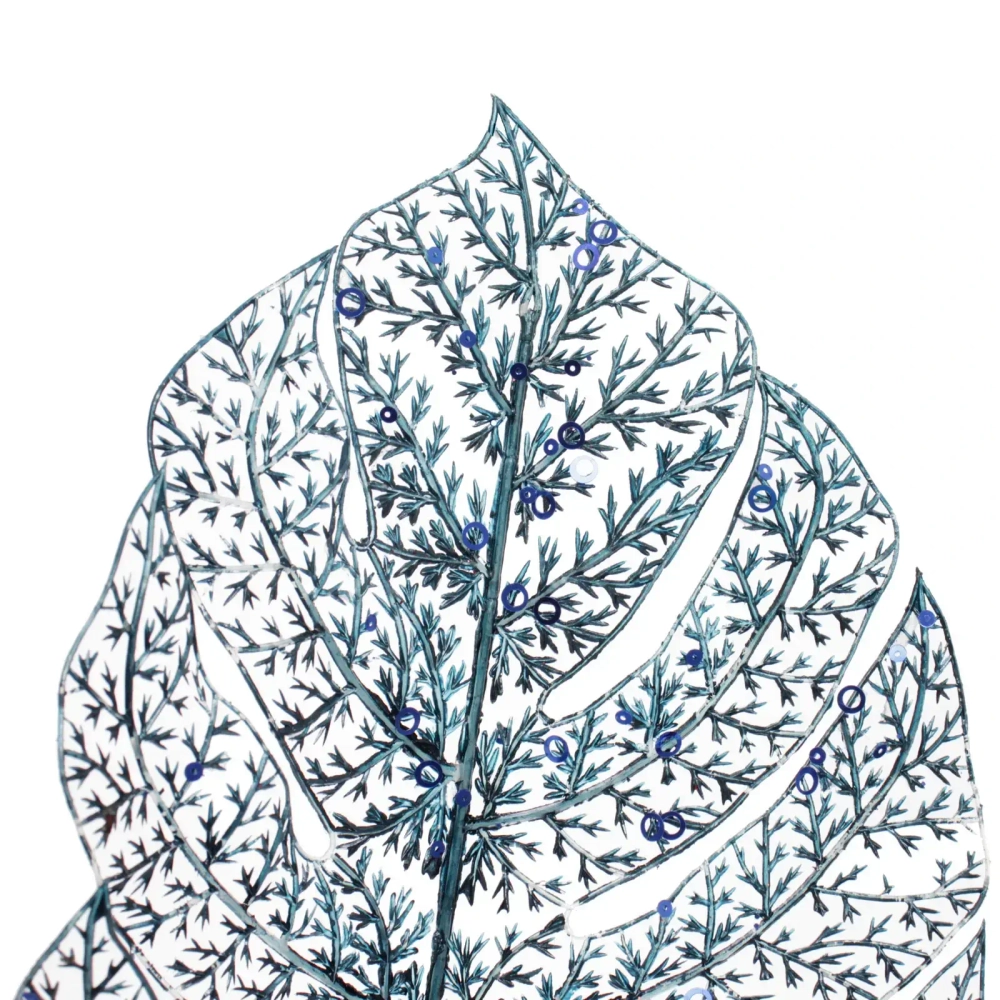 Ветка декоративная «Сказочный папоротник» 40 см, Сапфир