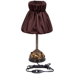 Настольная лампа Лоретт Бронза с абажуром Адель Шоколад