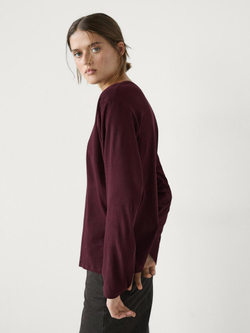 Massimo Dutti Лонгслив из 100% хлопка, бургундский