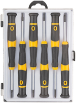 Отвертки для точных работ crv, 6 шт., ph/sl, пластиковый кейс FIT 56145
