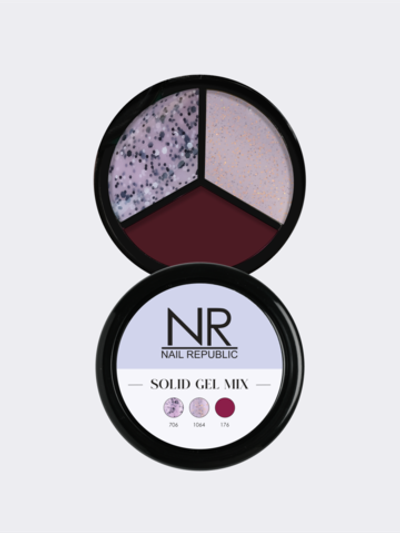 NR Solid Gel Mix Твердые гель-лаки Palette 06 (706, 1064, 176), 3х5гр