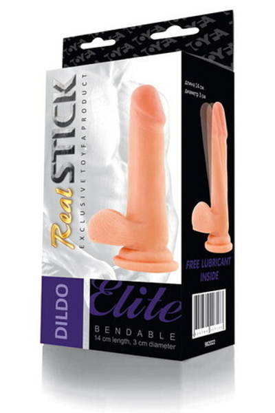 Реалистичный фаллос на присоске Real Stick, (18,3 см) (Цвет: телесный)