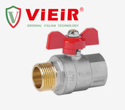 Шаровый кран  (НИКЕЛ)  1"  Г.х Ш. (БАБ.) ViEiR  (60/10шт)