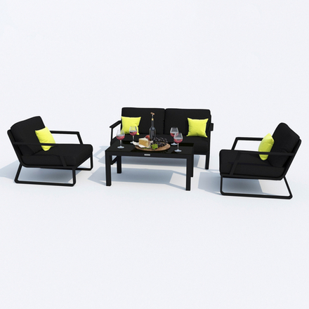 Лаунж зона Ideal Patio ЭСТИВО черная - каркас карбон