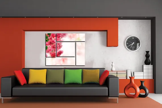 Модульная картина "Розовые блики"