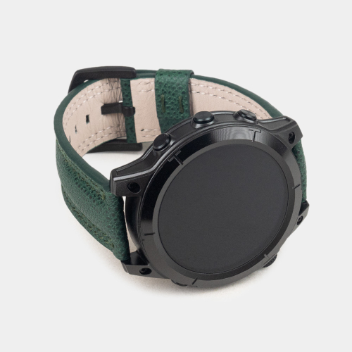 Ремешок для часов Garmin 51 mm классический из кожи теленка, зеленого цвета
