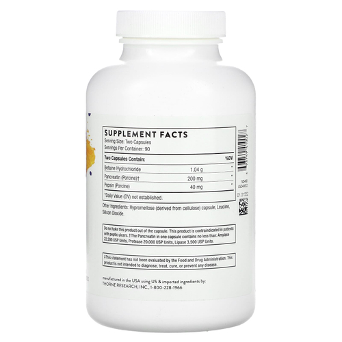 Thorne, мультиферментный комплекс, 180 капсул