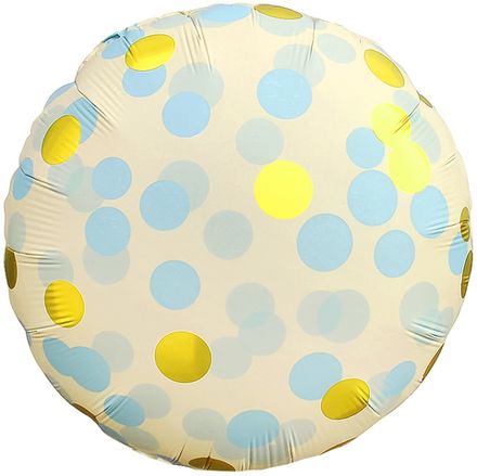 Круг с принтом "Шар с голубыми и золотыми конфетти"