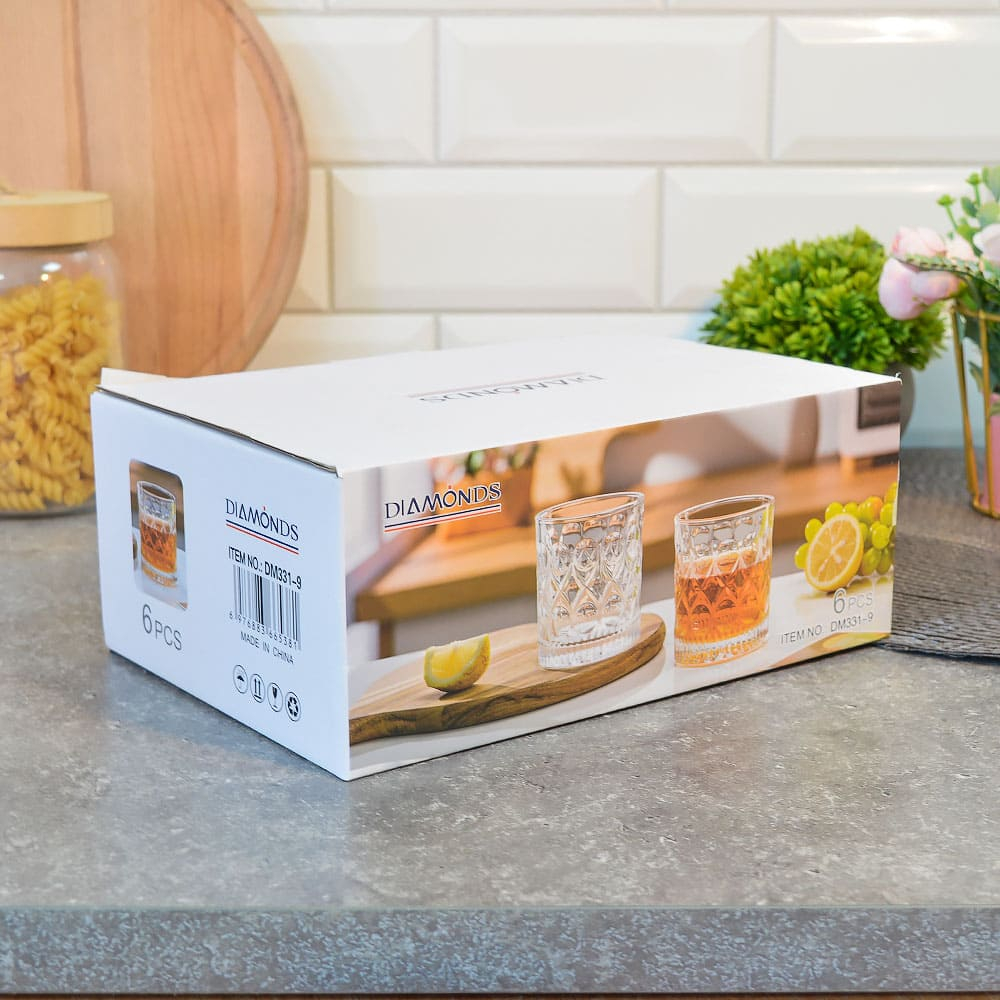 Набор стаканов 6шт 300мл, d9см, h8см (низкие), DM331-9