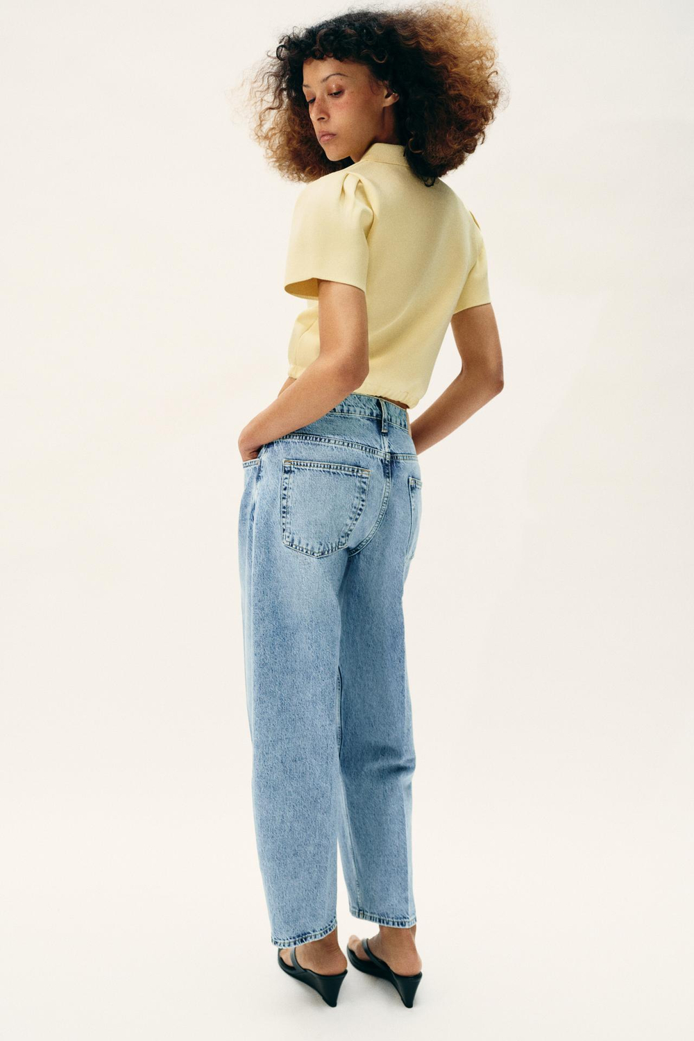 ZARA КАРДИГАН С БАНТОМ, ЖЕЛТЫЙ