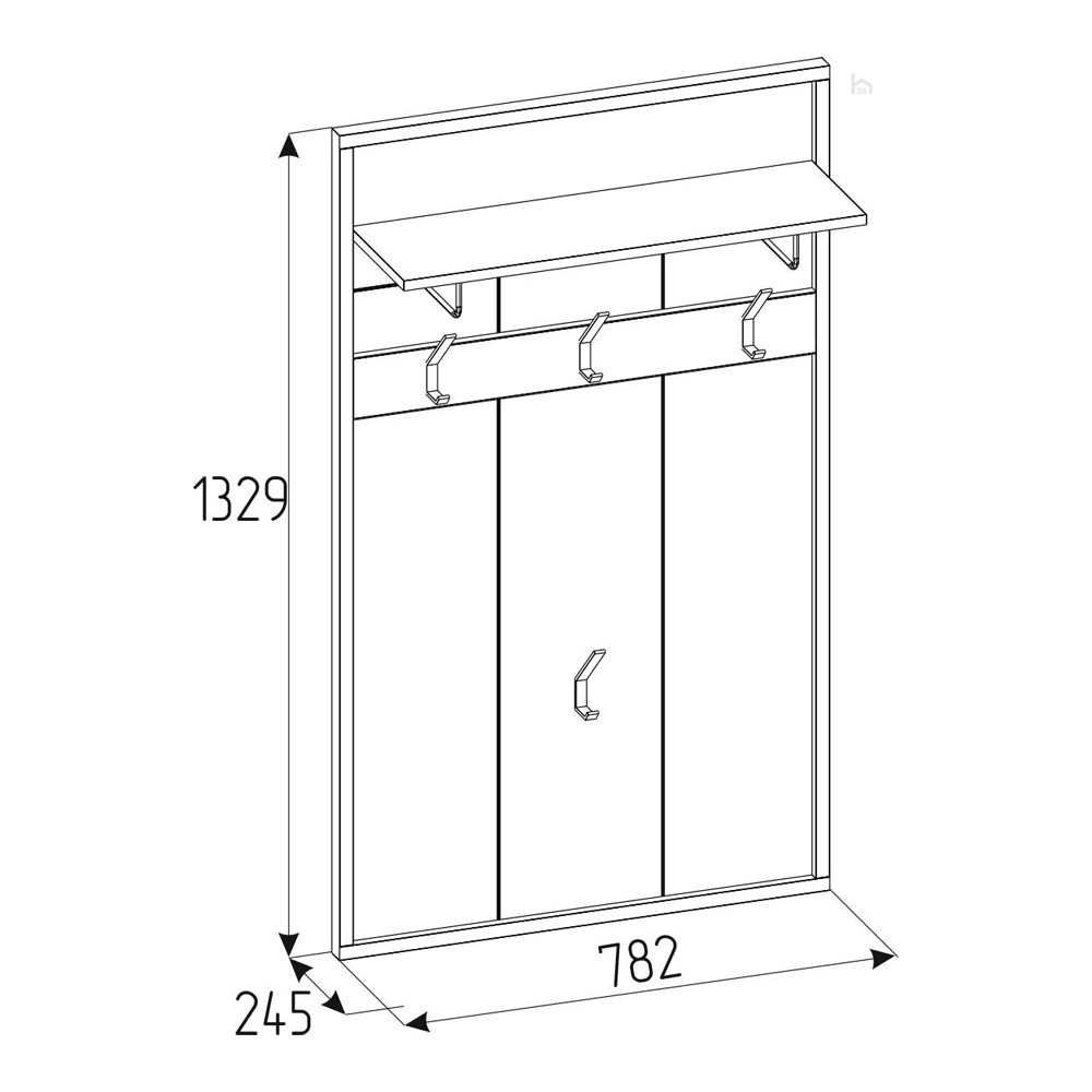 Вешалка Nature 76, дуб крафт