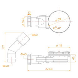 Сифон для поддонов RGW S-17B