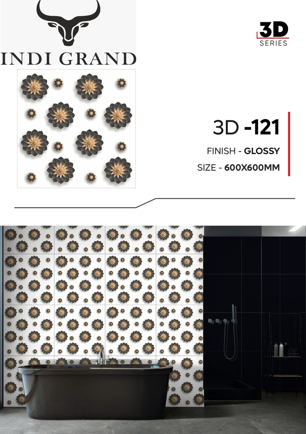 Керамогранит 3D 60х60 glossy-121
