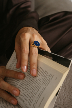 печатка «глаза Гуру» из лазурита с бриллиантом