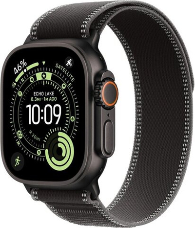 Умные часы Apple Watch Ultra 3 (2025) GPS+Cellular 49mm, Black Titanium ремешок "Black/Charcoal Trail Loop" M/L 145-220 mm (MF1H4)