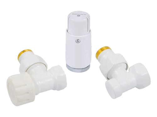 Комплект подключения угловой STANDARD MINI 1/2quot; (белый) с термоголовкой MINI DIAMANT М30х1,5