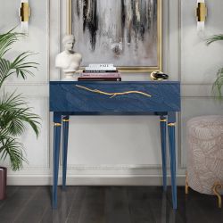 Консоль Арт Колор leaves Классик Голд Королевский синий