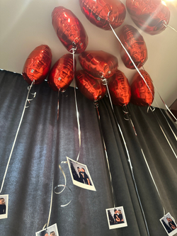 Воздушные шары сердца с фото под потолок №2619